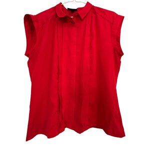 Jason Wu red sleeveless pleated shirt L